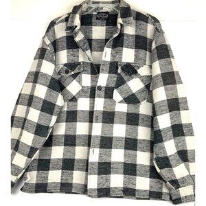 Wildflowers Black and White Plaid Men's Casual Button Down Shirt